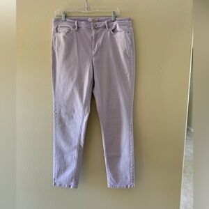 J. Jill Pastel Lavender Authentic Fit Ankle Jeans Size 12 Tall